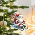 thumbnail image 1 of Luxcidy Santa Sleigh and Reindeer Pendant, Christmas Sleigh Decoration, Santa Claus Sleigh Christmas Home Decoration Bedroom Door Acrylic 2D Flat Pendant(A), 1 of 5