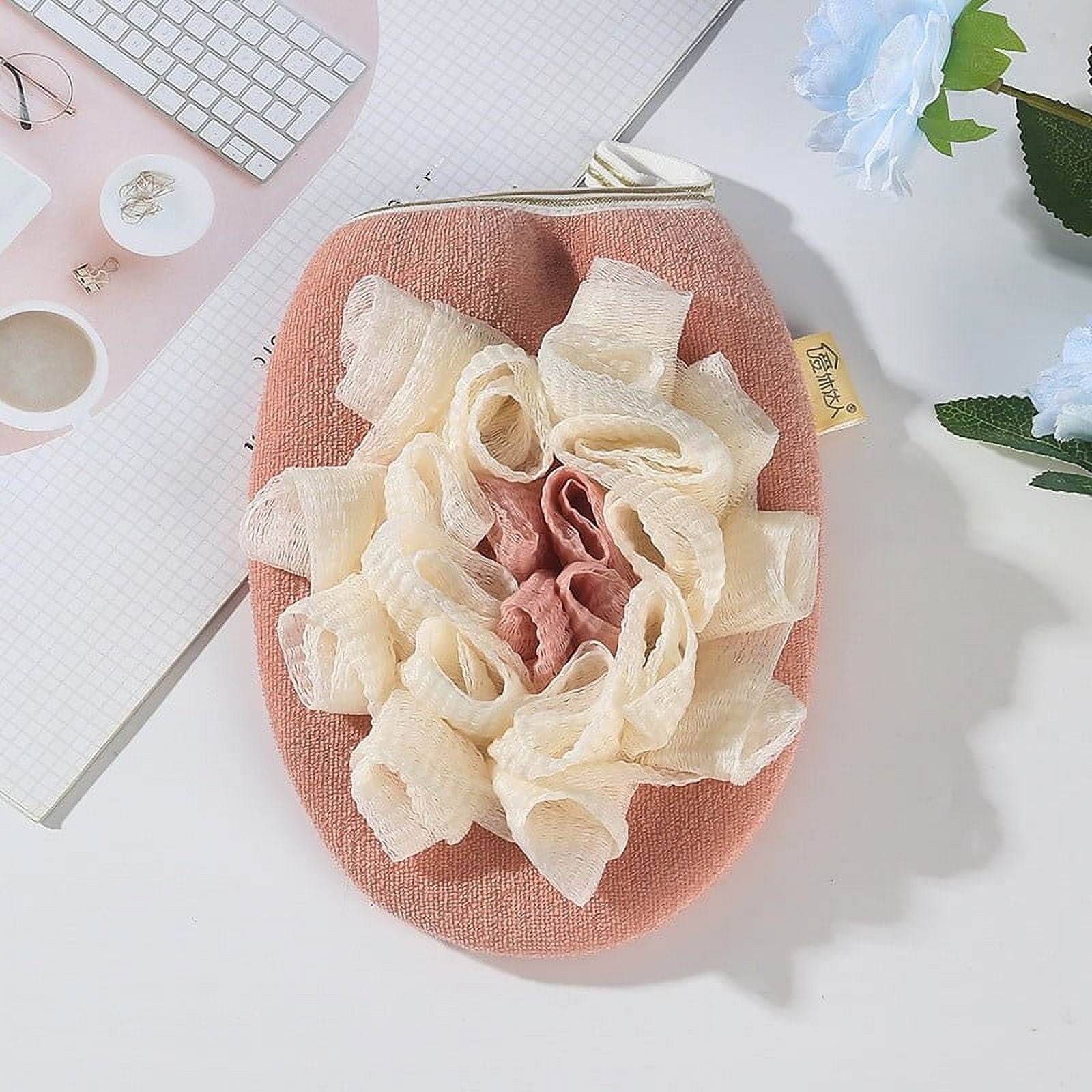 Luxcidy Shower Loofah Bath Sponge Gloves Shower Puff, Soft Exfoliating