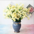 thumbnail image 1 of Luxcidy Spring Fake Flowers, Artificial Multi Headed Small Lily Flowers, Fake Plants Arrangements Wedding Bouquets Decorations, Floral Table Centerpieces for Home Garden Party Decor (Yellow), 1 of 6