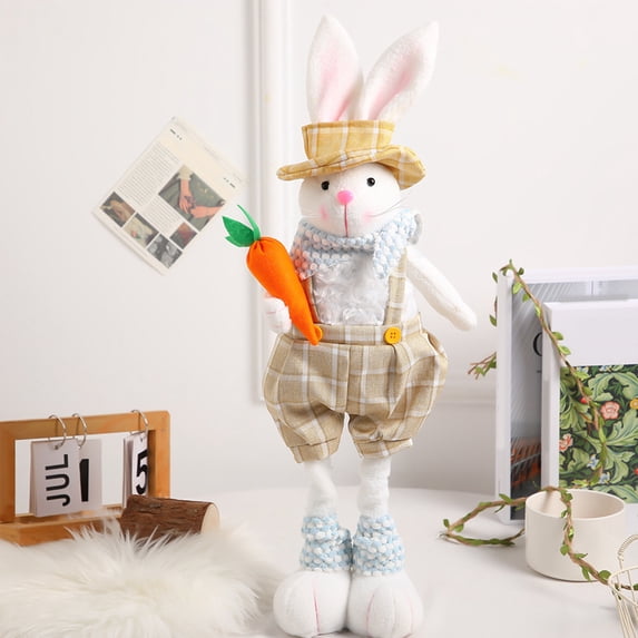 Luxcidy Stuffed Easter Bunny Plush Toy, Cute Animal for Kids, Toddler Gift, Birthday, Nursery Decor, Easter Basket Stuffer (Khaki)