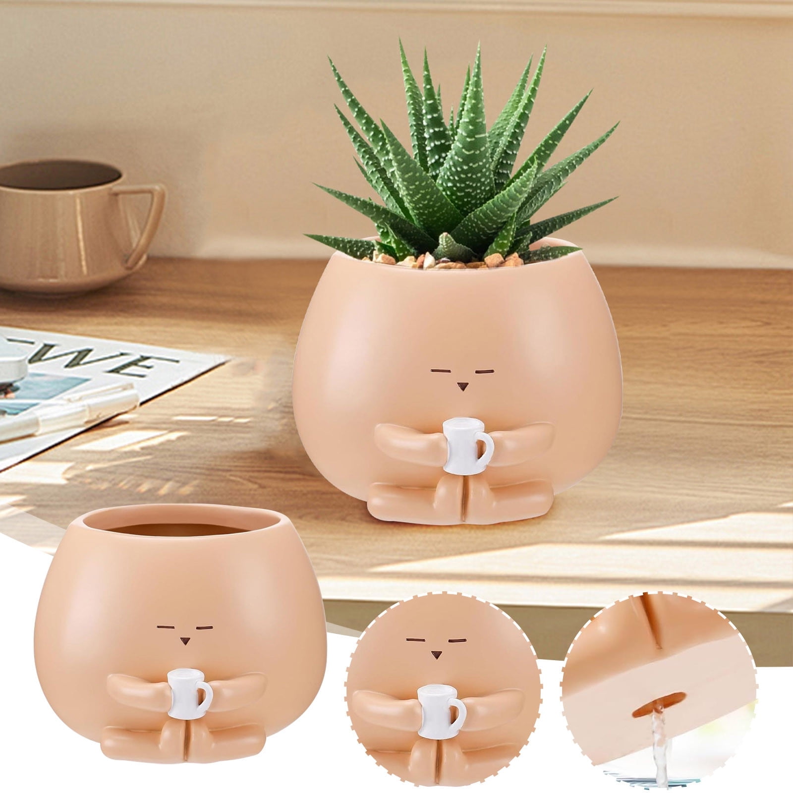 Luxcidy Swing Face Planter Pot, Hanging Planters for Indoor Plants ...