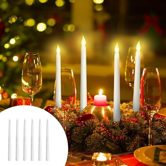 Luxcidy Taper Candles,Tapered Candlesticks - dripless 11 Inch unscented, White, 6PCS