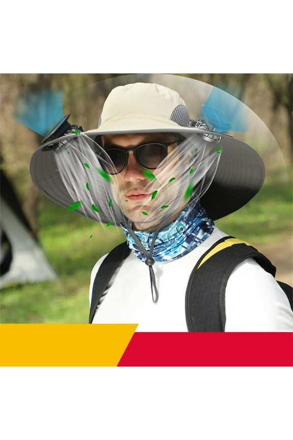 Wide Solar Fan,B, Outdoor Fishing Hat Men Sun Hat With 2 Solar Fan Fishing Hats 3 Speed Adjustable Fan Hat