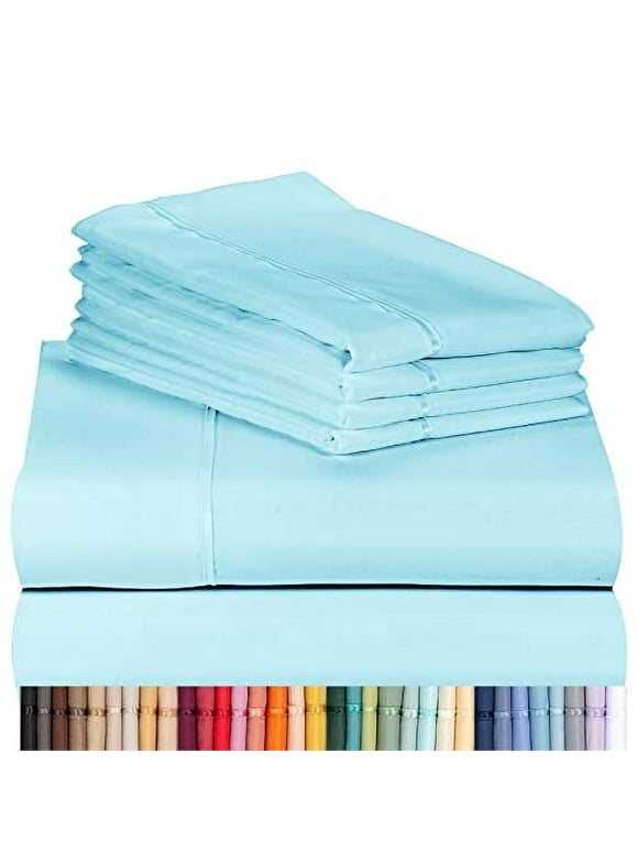 Luxclub Cooling 4 piece Microfiber Bed Sheets & Pillowcases, Twin - Aqua, High Thread Count 1800 Series, Extra Deep Pocket Wrinkle Free Breathable Sheet Sets