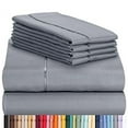 thumbnail image 1 of Luxclub Cooling 4 piece Microfiber Bed Sheets & Pillowcases, Twin - Silver, High Thread Count 1800 Series, Extra Deep Pocket Wrinkle Free Breathable Sheet Sets, 1 of 7