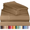thumbnail image 1 of Luxclub Cooling 6 pc Microfiber Sheet Set, Dark Khaki California King- Soft, and Deep Pocketed Comfortable Bed Sheets, 1 of 7