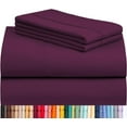 thumbnail image 1 of LuxClub 4PC King Sheet Set, Deep Pockets Wrinkle Free Cooling Bed Sheets Hotel Bedding for Women, Men, Includes 1 Fitted Sheet, 1 Flat Sheet and 2 Pillowcases-Soft Eggplant, 1 of 8