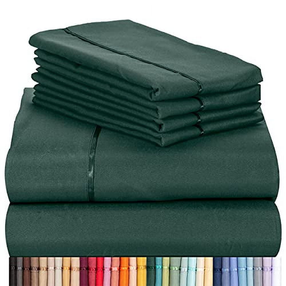 Cooling 6 pc Microfiber Sheet Set, Emerald Full Soft, and Deep