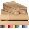 thumbnail image 1 of Luxclub Cooling 6 pc Microfiber Sheet Set, Mocha King- Soft, and Deep Pocketed Comfortable Bed Sheets, 1 of 6