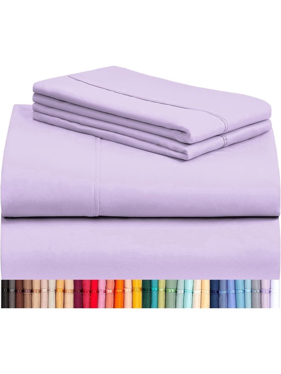 4 PC Queen Sheet Set, Breathable Luxury Bed Sheets, Deep Pockets Wrinkle Free Cooling Sheets Machine Washable, Lavender, Queen