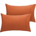 thumbnail image 1 of Luxclub Cooling Pillowcases, Wrinkle-Free Satin Trim, Machine Washable, Queen, Autumn Orange, 2 Pack, 1 of 8