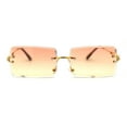 thumbnail image 1 of Luxe 90s Full Rimless Bevelled Oceanic Lens Square Sunglasses Gold Orange Yellow, 1 of 4