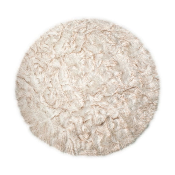 Luxe Arlington 6 Faux Sheepskin Circular Rug Plush Soft White
