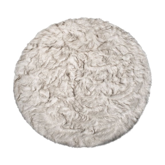 Luxe Arlington 6 Faux Sheepskin Circular Rug Plush Soft White