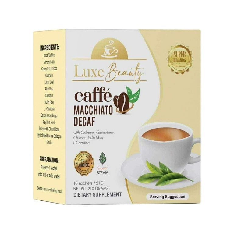 Luxe Beauty Caffe Macchiato DECAF 10 Sachets - Walmart.com