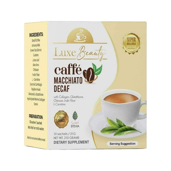 Luxe Beauty Caffe Macchiato DECAF 10 Sachets