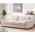 thumbnail image 1 of Modern Beige Corduroy 3-Seater Sofa with Sleek Design for Living Room, 1 of 11