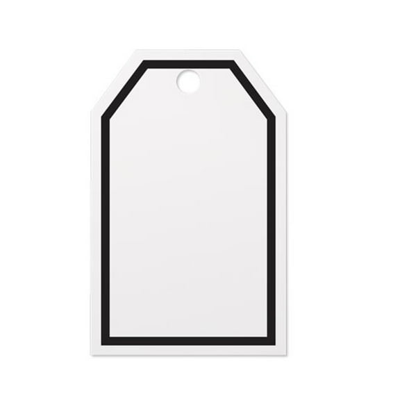 Luxe Black Border Gloss Gift Tags - 3.5 Inches x 2.25 Inches - 50 Pack (ptlx50) -Hang Tags, Gift Tags