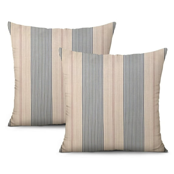 Luxe Black and Beige Stripe Patchwork Pillow Covers - Set of 2, 20x20inch Inch Boho Modern Accent Covers for Chic Decor