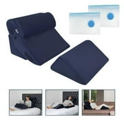 Luxe Casa B09H1JVFB1 Luxe Casa 4 Pcs Orthopedic Bed Wedge Pillow Set Blue Post Surgery, Relaxing, Back & Adjustable Head Support Cushion