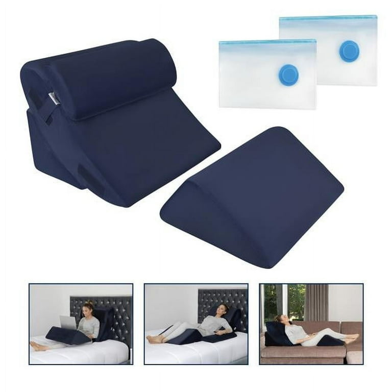 LUXE CASA Medical Memory Foam Wedge Pillow Set, Adjustable