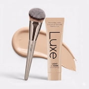 Luxe Changing Foundation for Medium Skin Tone with Essential Brush Set   Smooth, Buildable Coverage   Includes Professional Makeup Brush for Flawless Application