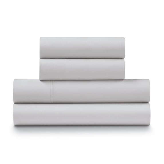 Luxe Cotton Percale Crisp and Cool Sheet Set, King/California King, Light Grey