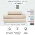 thumbnail image 1 of Luxe Cotton Percale Crisp and Cool Sheet Set, Twin, Sand, 1 of 6