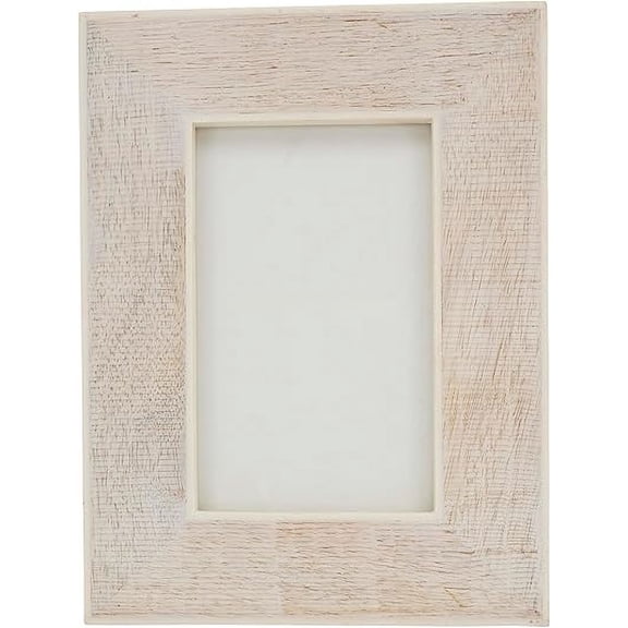 Luxe Cross Hatch Bone + Wood Photo Frame