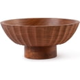 thumbnail image 1 of Luxe Designs | Acacia Wood Footed Bowl– Handcrafted Decorative Fruit Bowl with Elegant Carving Design for Dining, Serving, and Home Décor- 12 Inch Wooden Pedestal Bowls, 1 of 7