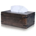 thumbnail image 1 of Luxe Designs | Dark Burnt Wooden Rectangular Tissue Box Cover/Tissue Dispenser/Napkin Holder - Slide-Out Bottom - Farmhouse Décor, 1 of 7