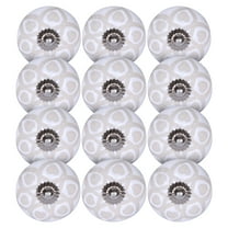 Luxe Designs | Set of 12 Decorative White Floral Ceramic Knobs - Drawer Pulls for Office Drawers, Room Cupboard, Kitchen and Bathroom Cabinets
