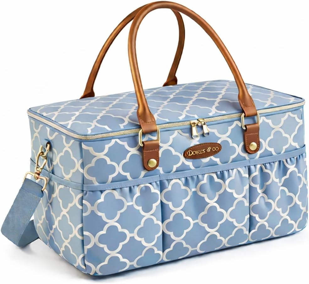 Luxe Diaper Caddy Organizer, Extra Large Collapsible Nursery Storage Tote for Baby Essentials & Travel