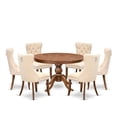 thumbnail image 1 of Luxe by East West Furniture 7-Piece Dining Room Set In Light Beige Color, 1 of 7
