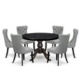 thumbnail image 1 of Luxe by East West Furniture 7 Piece Dining Table Set Contains 48" Round Table In Light Gray Color, 1 of 7