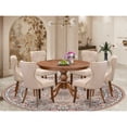 thumbnail image 1 of East West Furniture Ferris 7-Piece Modern Dining Table Set in Walnut Finish, 1 of 6