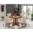thumbnail image 1 of East West Furniture Ferris 5-Piece Dining Table Set in Walnut Finish, 1 of 7