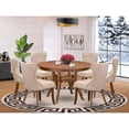 thumbnail image 1 of East West Furniture Ferris 7-Piece Dining Table Set in Walnut Finish, 1 of 7