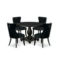 thumbnail image 1 of Luxe by East West Furniture 5 Piece Dining Room Set For 4 Contains 48" Round Table In Black Color, 1 of 7