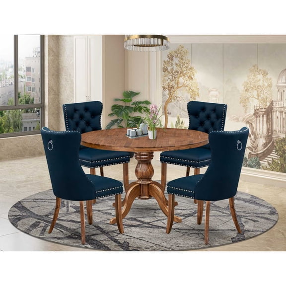 East West Furniture Irving 5-Piece Mid Centuruy Kitchen Set in Walnut Finish