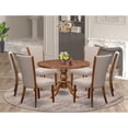 thumbnail image 1 of East West Furniture Irving 7 Piece Round Kitchen Set in Walnut Finish, 1 of 7