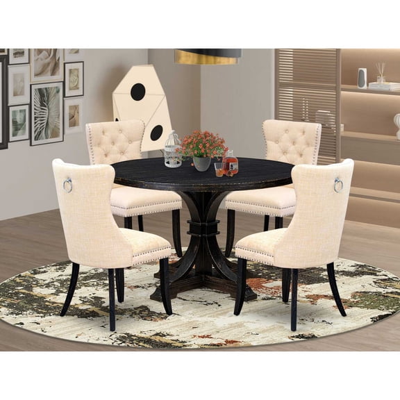 East West Furniture Irving 5-Piece Modern Dining Set in Black Finish