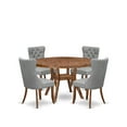thumbnail image 1 of Luxe by East West Furniture 5-Pc Kitchen Table Set Include A Dinning Table And 4 Light Gray Dining Chairs, 1 of 7
