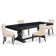 thumbnail image 1 of Luxe by East West Furniture 5 piece dining set a kitchen table and 4 kitchen chairs & black legs, 1 of 7