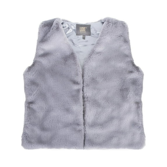 Luxe Fashion Classic Faux faux Vest Women Grey Sizes XS-XL Fully Lined Machine Washable