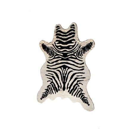 Luxe Faux Hide Rug 5.25x7.5 Zebra Black White Denton Design