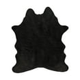 thumbnail image 1 of Luxe Faux Hide Rug Black Handmade Brazilian Cowhide 1-Piece, 1 of 5