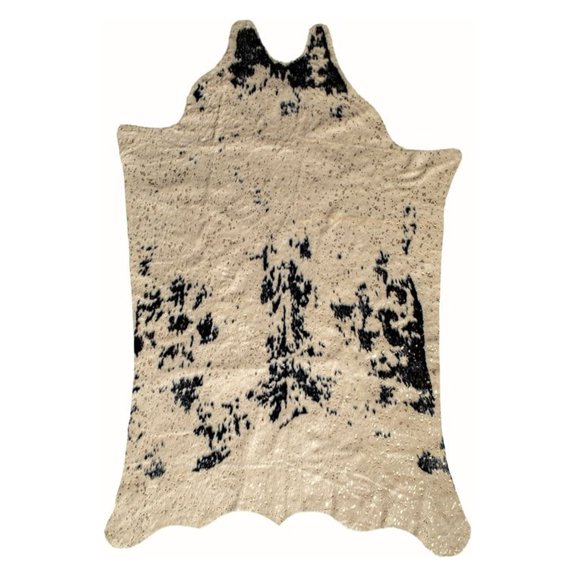 Luxe Faux Hide Rug Salty 1-Piece Cowhide Stain Resistant Handmade