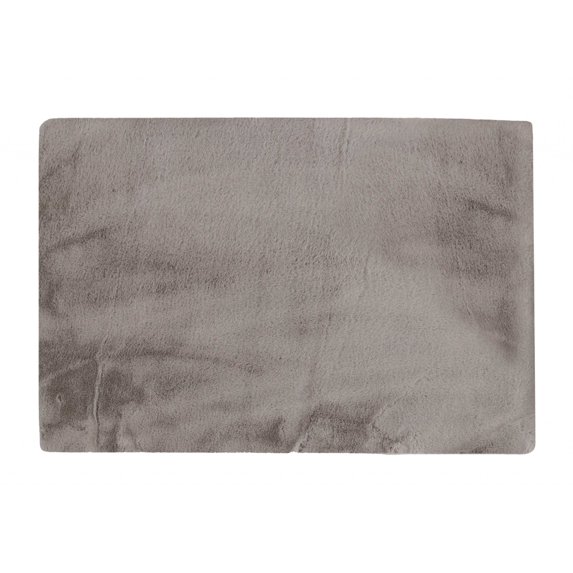 Luxe Faux Rabbit Fur Rectangular Rug 5' x 8' - Grey