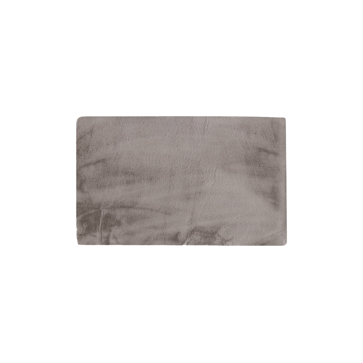 Luxe Gray Faux Fur Rectangular Plush Area Rug